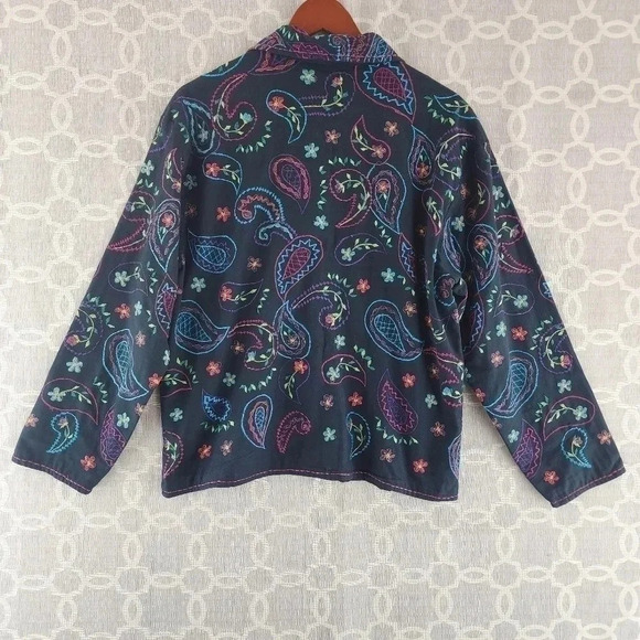 Vintage Units Embroidered Paisley Long Sleeve Button Blazer Women's L 8187/2B - Picture 2 of 10